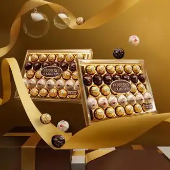 费列罗ferrero臻品巧克力三色球32粒金球32粒礼盒装零食表白女友金球