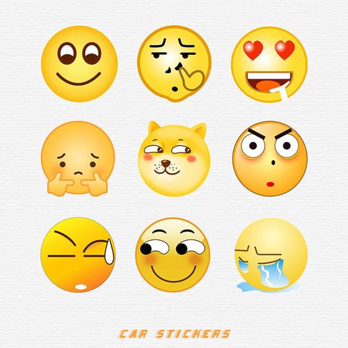 创意个性emoji圆圈表情包搞笑车贴车尾装饰遮挡划痕汽车贴纸