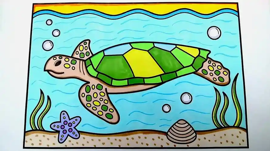 海洋动物怎么画?