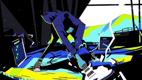 一组来自插画师 golden wolf 嘻哈风格的动态插画