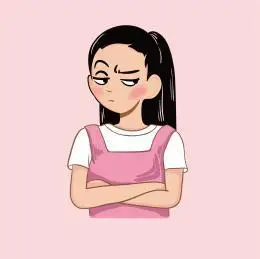 生气的女孩瞪着眼睛