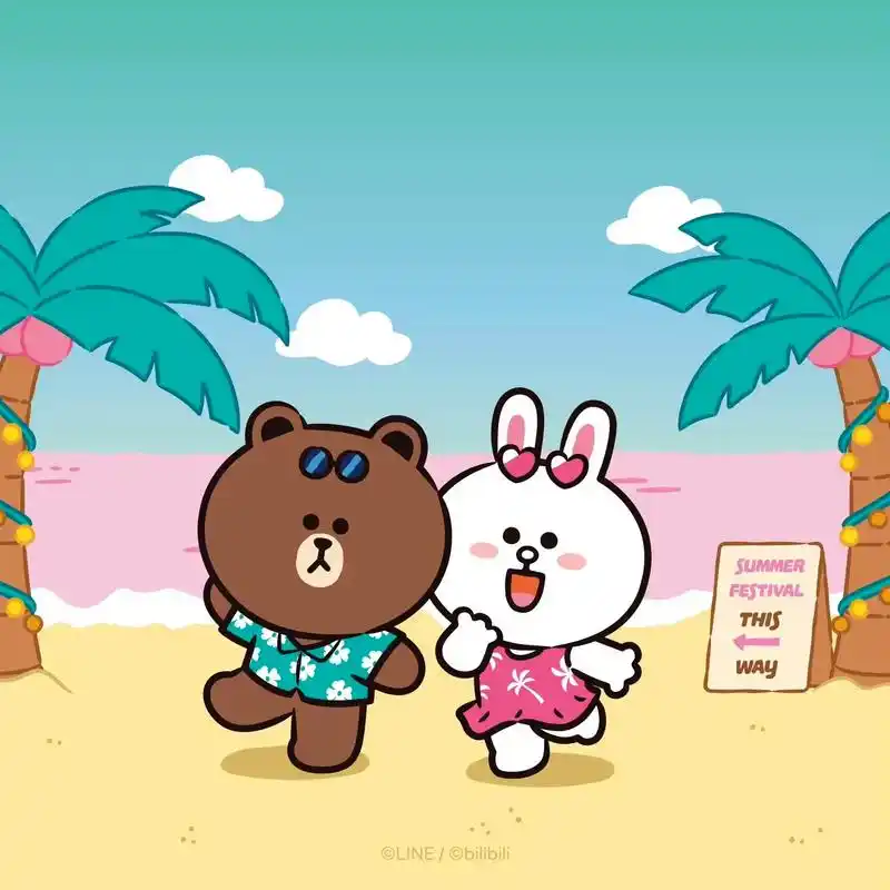 布朗熊brown&可尼兔cony 超萌line friend - 抖音