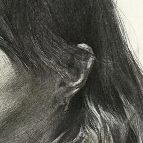 女侧脸素描头像_头像图片_扣扣乐园