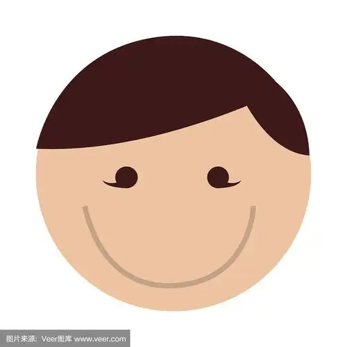 可爱的圆形男人脸卡通