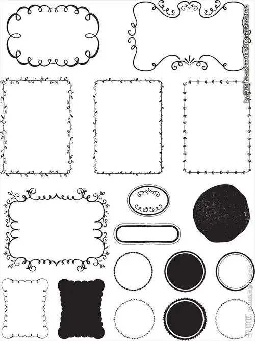 黑白欧式线条边框设计图__其他_广告设计_设计图库_昵图网nipic.com