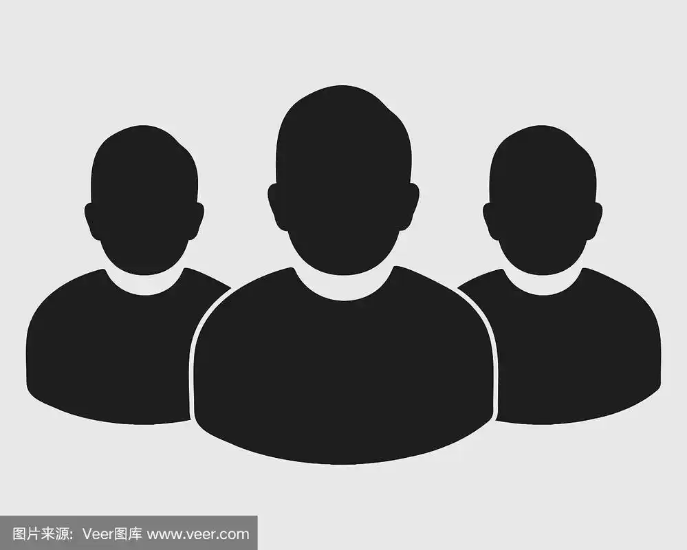 团队工作图标.许多人在领袖的后面.