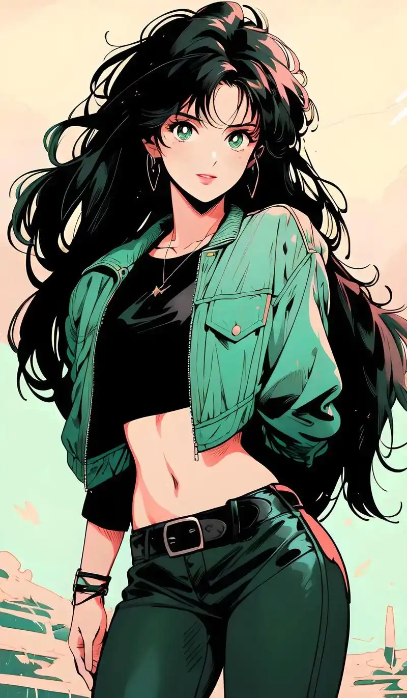 不羁的灵魂.绿色牛仔装#二次元 #动漫 #漫画 #动漫头像  - 抖音