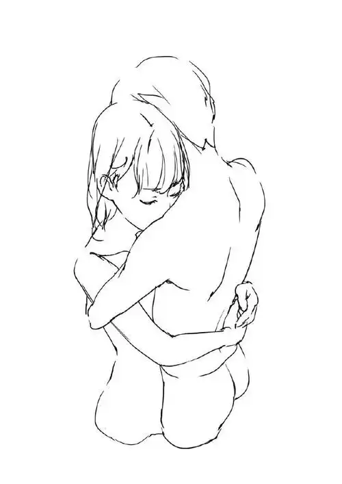 绘画参考#cp动态 拥抱姿势参考