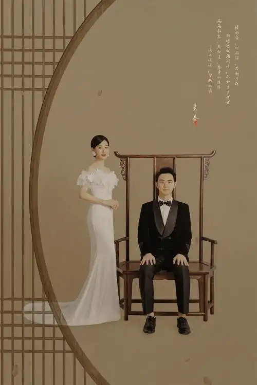 推荐#婚纱照 #工笔画