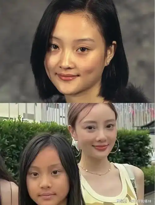 甜馨和年轻的李小璐好像连双眼皮形状都一样