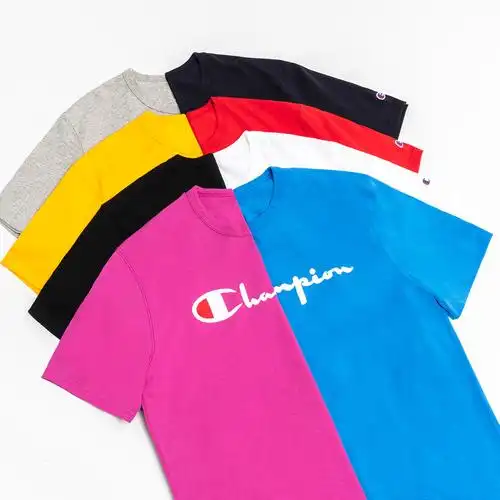 champion冠军官网旗舰店官短袖t恤男女黑色夏季情侣纯色宽松纯棉