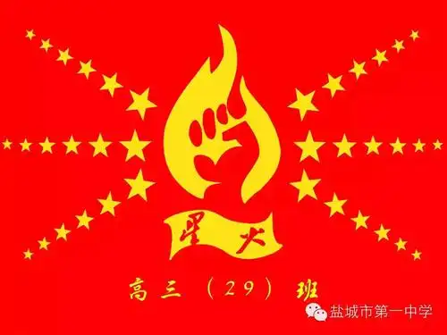 高中三年级29班满天星火创意班旗图案设计