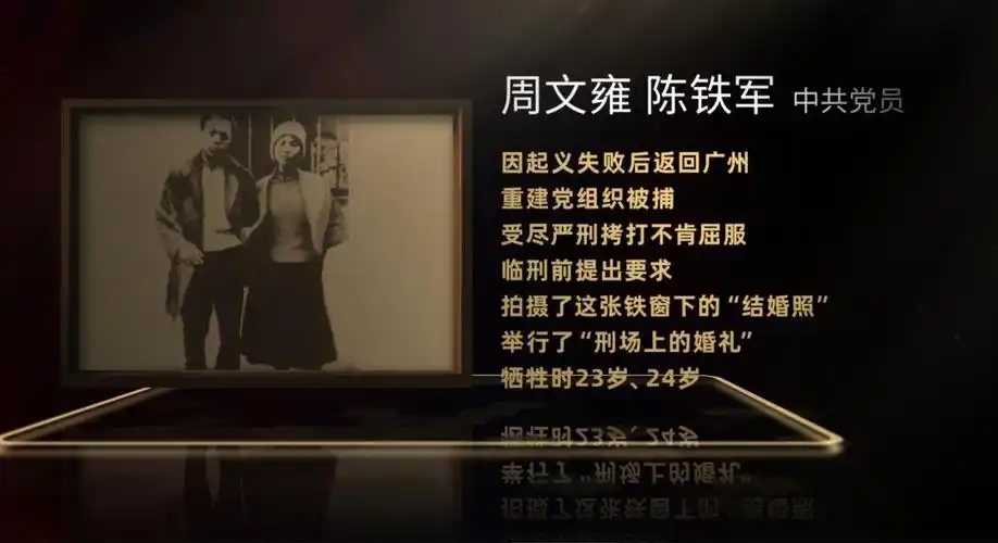 周文雍与陈铁军,均为中共党员,因起义失败后返回广州重建党组织被捕