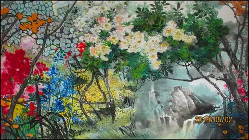 厉害了,世界最长中国画月季长卷《月季赋》和写实画卷《龙乡巨变》