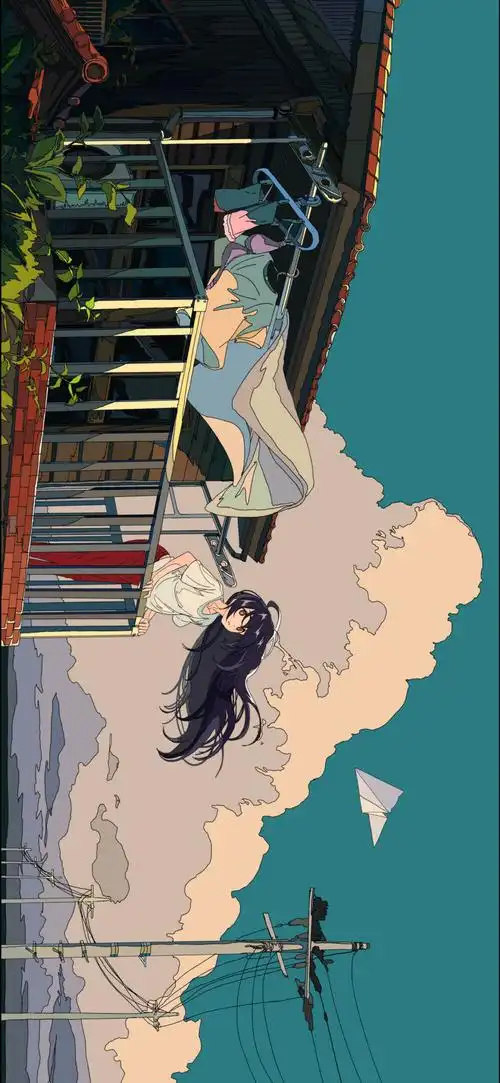 壁纸 - cr:@焦茶 插画 素材 ins 韩系 可爱 简约 手绘 动漫 锁屏 屏保