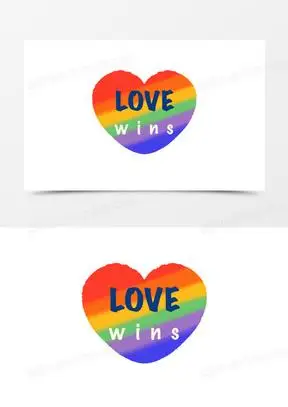 同性恋爱心lovewins艺术字设计