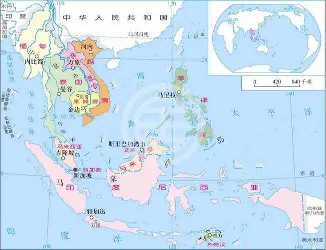 东南亚各国地图
