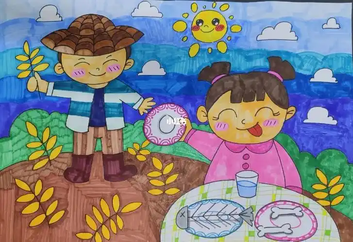 节约粮食绘画  #节约粮食手抄报  #手抄报  #节约粮食  #节约 主页有