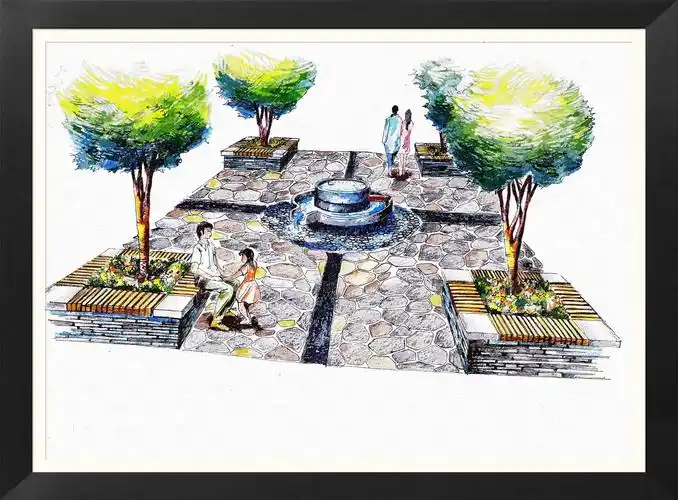 经营树阵广场,园林建筑工程