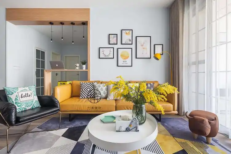 三居室北欧风沙发背景墙装修效果图