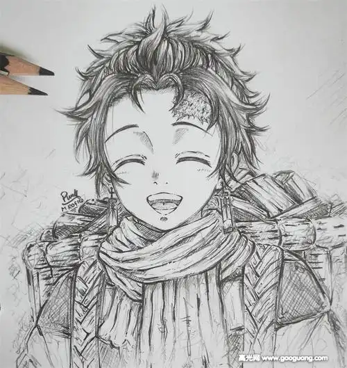 动漫人物铅笔画临摹素材,精致的动漫人物手绘线稿