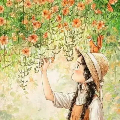 手绘森系唯美女生头像