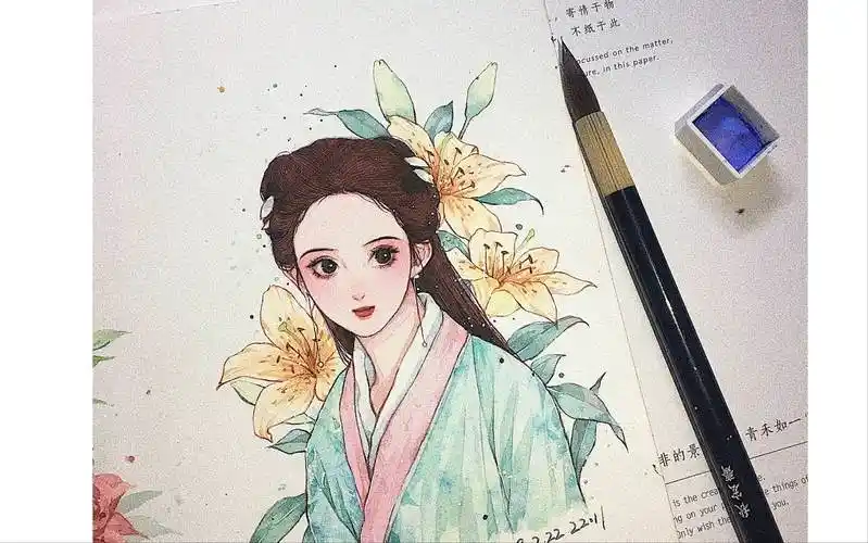 水彩手绘赵灵儿