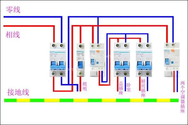 如何安装空气开关空气开关安装示意图