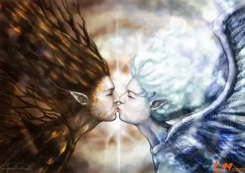 一半天使一半魔鬼的图片!跪求!