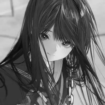 动漫黑白女生头像图片
