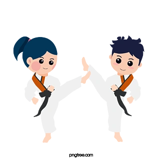 q版基础跆拳道踢腿卡通可爱萌q版动漫女孩女生手绘人物精选跆拳道小