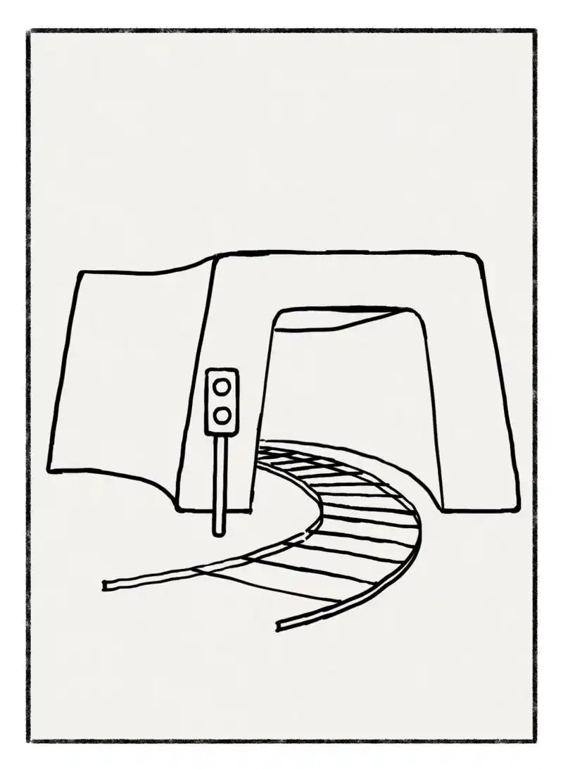 简约线条插画|隧道|365天打卡no.