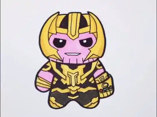 灭霸简笔画步骤教程画一个灭霸灭霸卡通怎么画_灭霸卡通简笔画画法