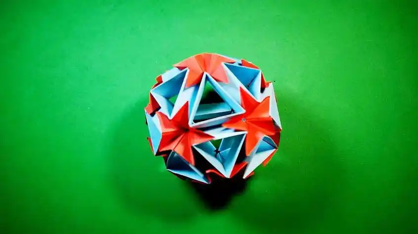 折纸立体圆形的球折纸球的几种折法折纸魔术球捏扁搓圆折纸大全绣球