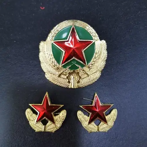 zhangu退伍军人纪念品八七式87式八一帽徽领花老式库存全新徽章老兵