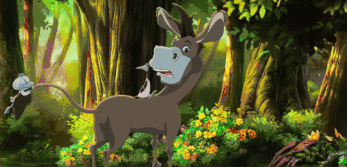 卡通gif小驴gif甩尾巴gif转头gif