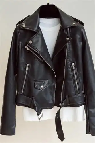 皮夹克女新款皮夹克女新款翻领