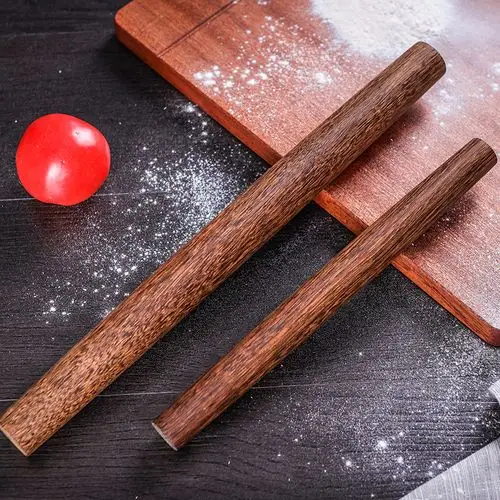 鸡翅木家用不粘擀饺皮大号小号烘焙专用干面棍杖擀面杖