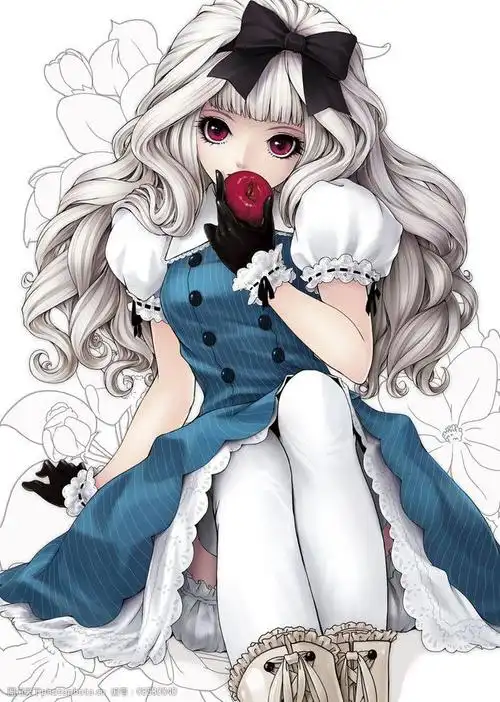 动漫人物 白雪公主 苹果 诱惑 哥特式萝莉 蝴蝶结 动漫动画 设计 jpg
