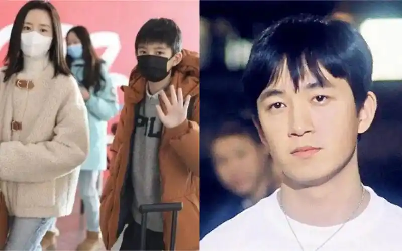 董洁带儿子现身机场,12岁顶顶身高接近妈妈,长相帅气很像潘粤明