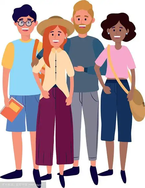 年轻人朋友卡通