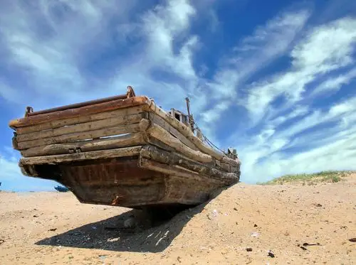 青岛田横岛码头停泊渔船.