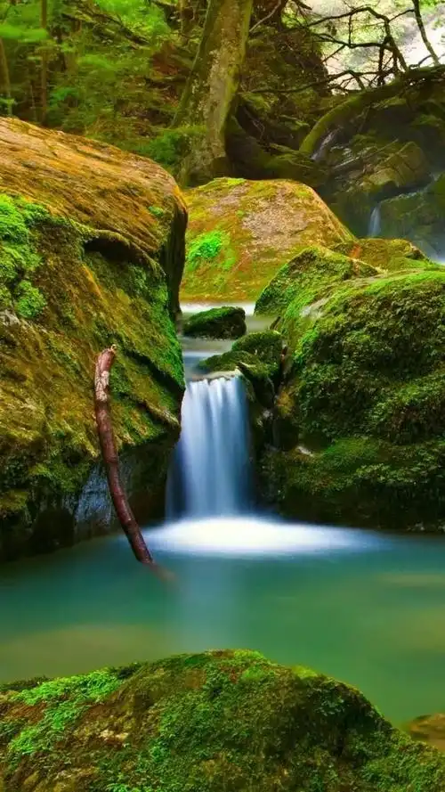 唯美水面背景图,水面风景图片(90幅高山流水的自然风景图)