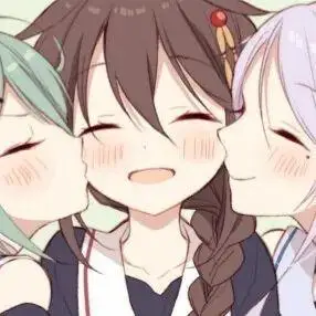 三人动漫闺蜜头像:我从来三分钟热度,唯你在我心上动辄反复