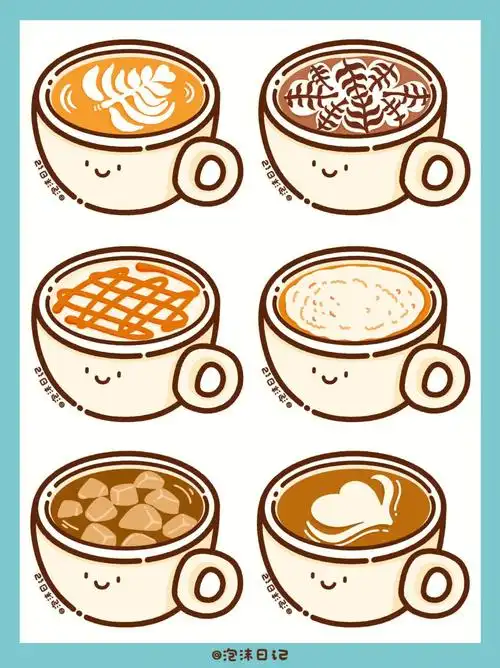 可爱饮品简笔画快来一起喝咖啡75