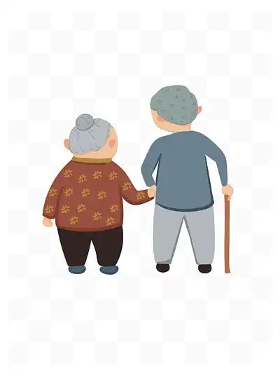 感恩节手绘父母背影