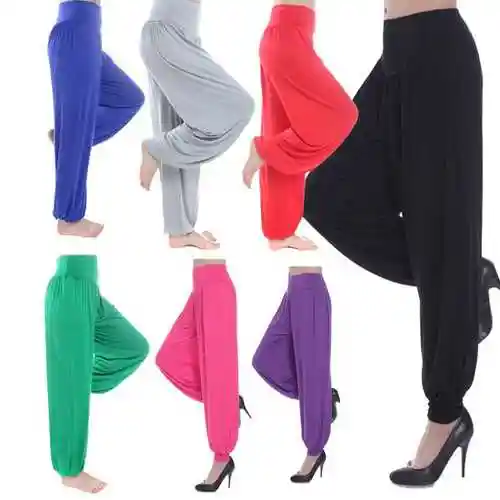 舞蹈裤女形体裤莫代尔灯笼裤夏季宽松练功高腰阔腿长裤广场舞裤子