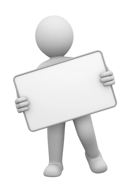 3d卡通举牌小人图片