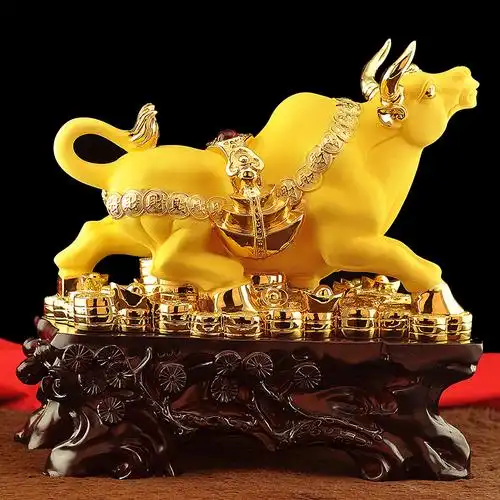 招财金牛旺财摆件风水生肖牛摆件办公室桌工艺装饰品店铺开业礼品