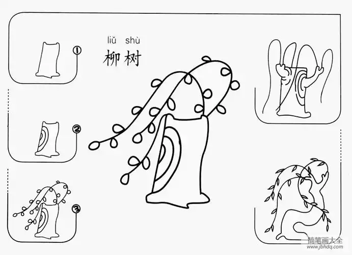 柳树怎么画